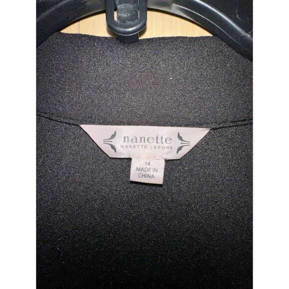 Nanette Lepore Womens Sleeveless Wide Leg V Neck Collared Jumpsuit Black Size 14 - Picture 6 of 7